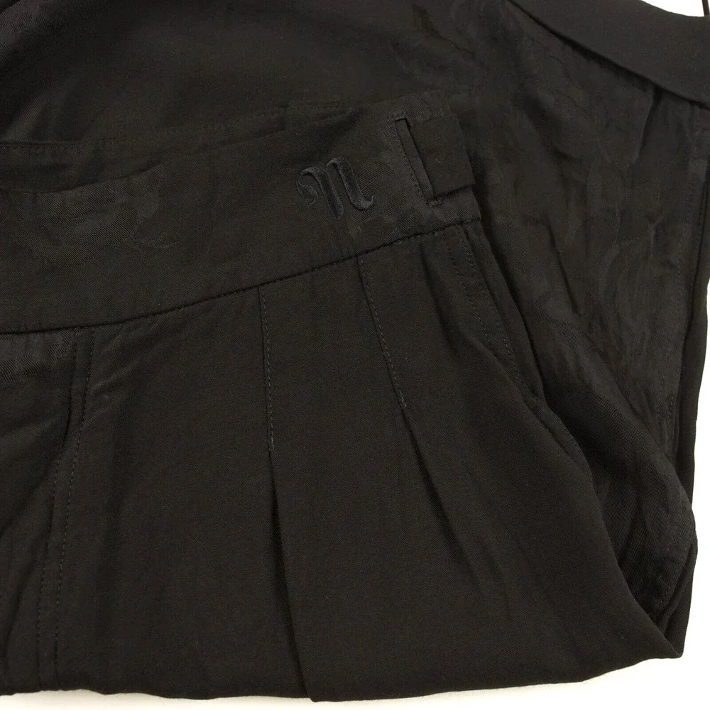 Nanushka Black Floral Jacquard Nagi Viscose Belted Shorts Unisex Sz M - Picture 6 of 10